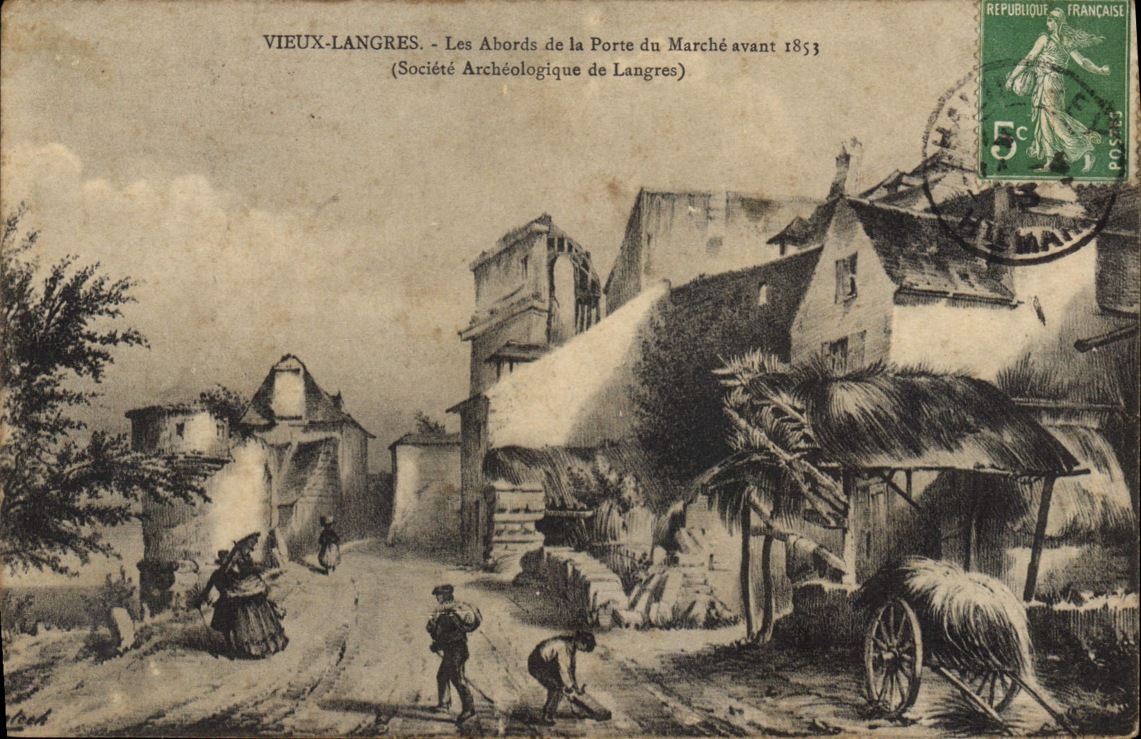 Vieux-Langres - Les Abords de la Porte du Marché avant 1853 — Société Archéologique de Langres