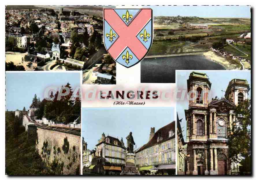 Langres (Haute-Marne) — vue panoramique et monuments — Imprimeur Combier