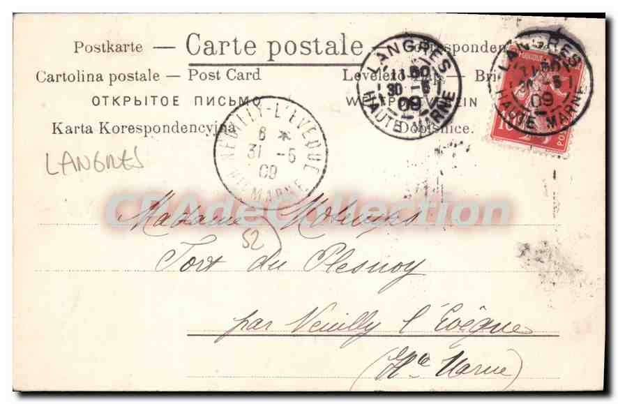 CPA Langres intérieur du Fort de Fresnes — Rückseite