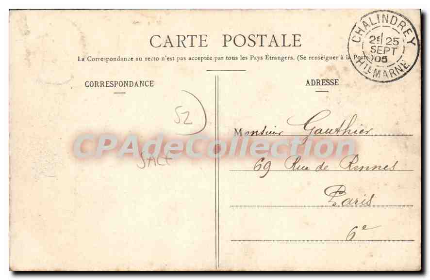 CPA Chalindrey Le Village Vue Generale — Rückseite