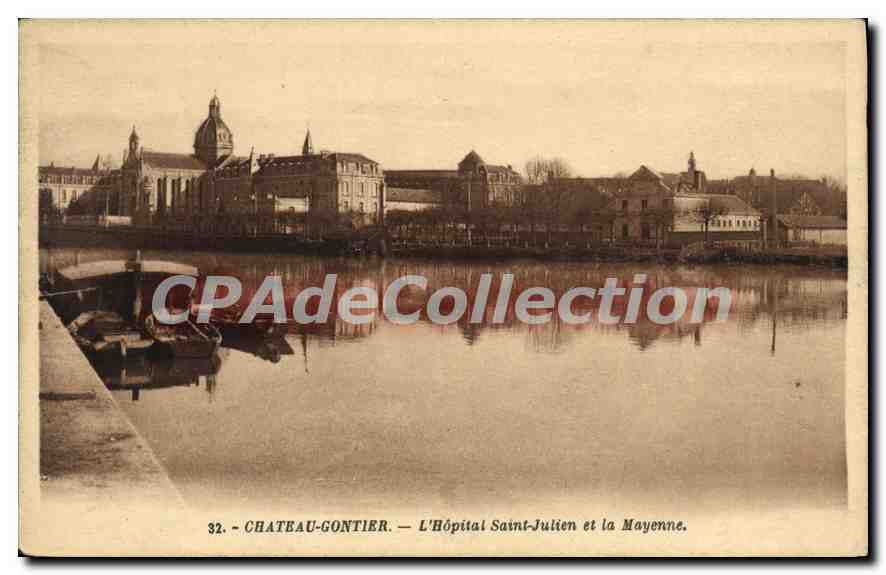 Château-Gaontier — L'Hôpital Saint-Julien et la Mayenne — G. Artaud, éditeur