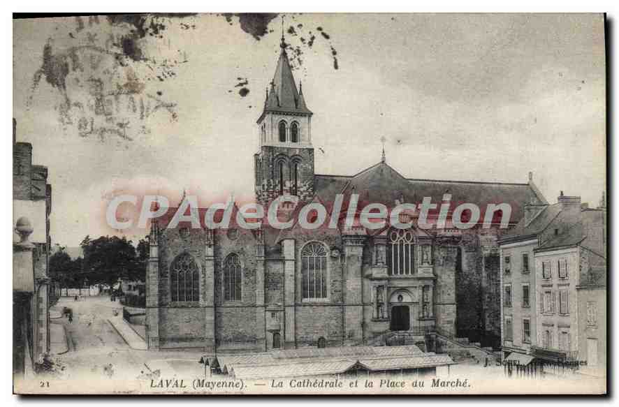 Laval (Mayenne) — La Cathédrale et la Place du Marché — J. Soulages
