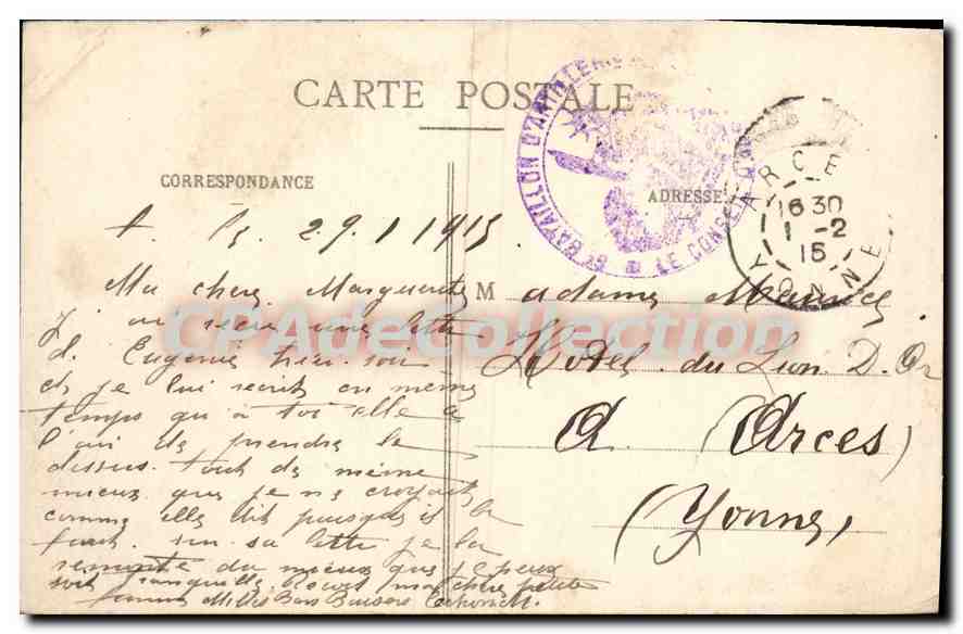 Lunéville - Place des Carmes - Maison Lafarge et Cie et Bonneterie Worms incendiées par les Allemands le 25 Août 1914 — Verso