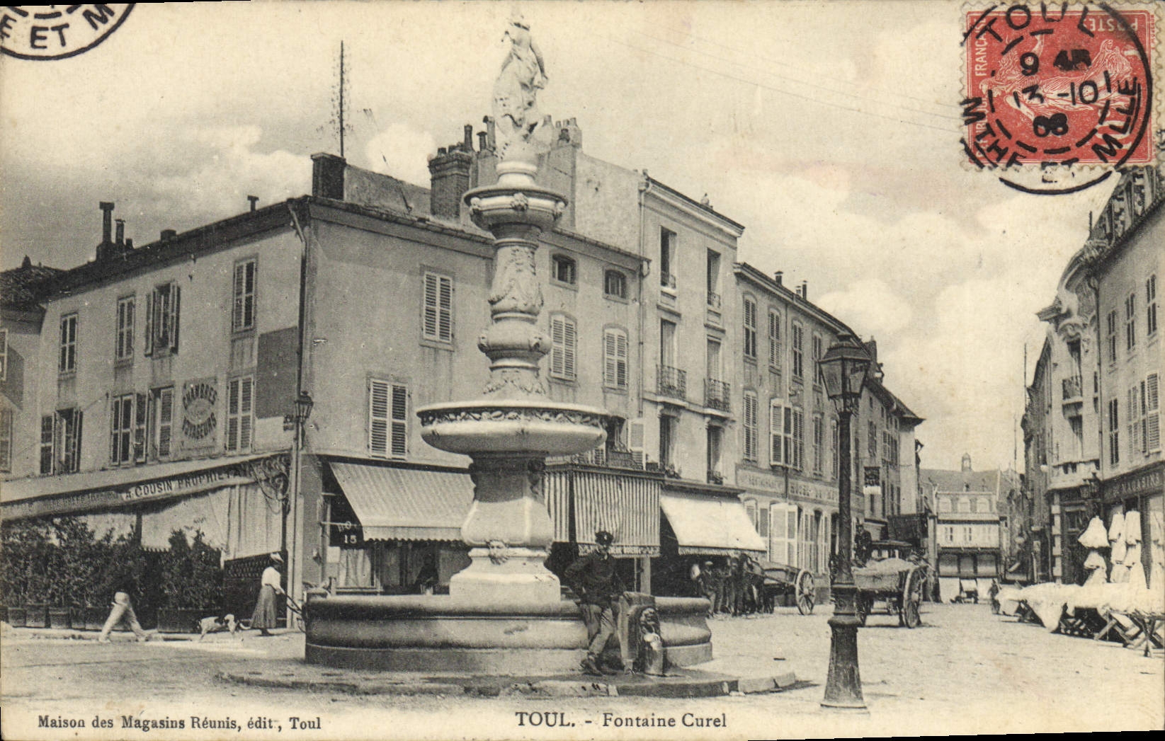 Toul - Fontaine Curel — Maison des Magasins Réunis, édit. Toul