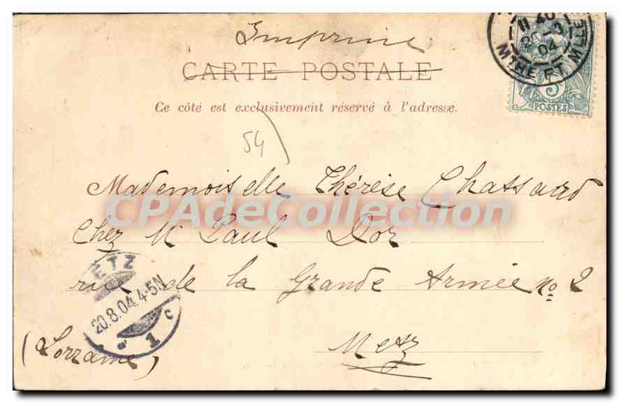 Toul — Caserne de la Justice — Imp. Lamontagne — Verso