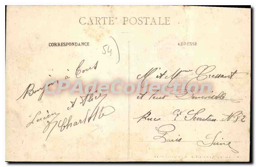 Toul Pittoresque — Vue générale prise à mi-côte du Mont Saint-Michel — Dirigeable Adjudant-Vincenot planant au-dessus de la Ville — Griffe & Brignol, Éditeurs, Toul — Rückseite
