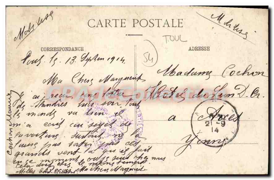 Praîbernon, éditeur Toul — collage de vues de Toul — Verso
