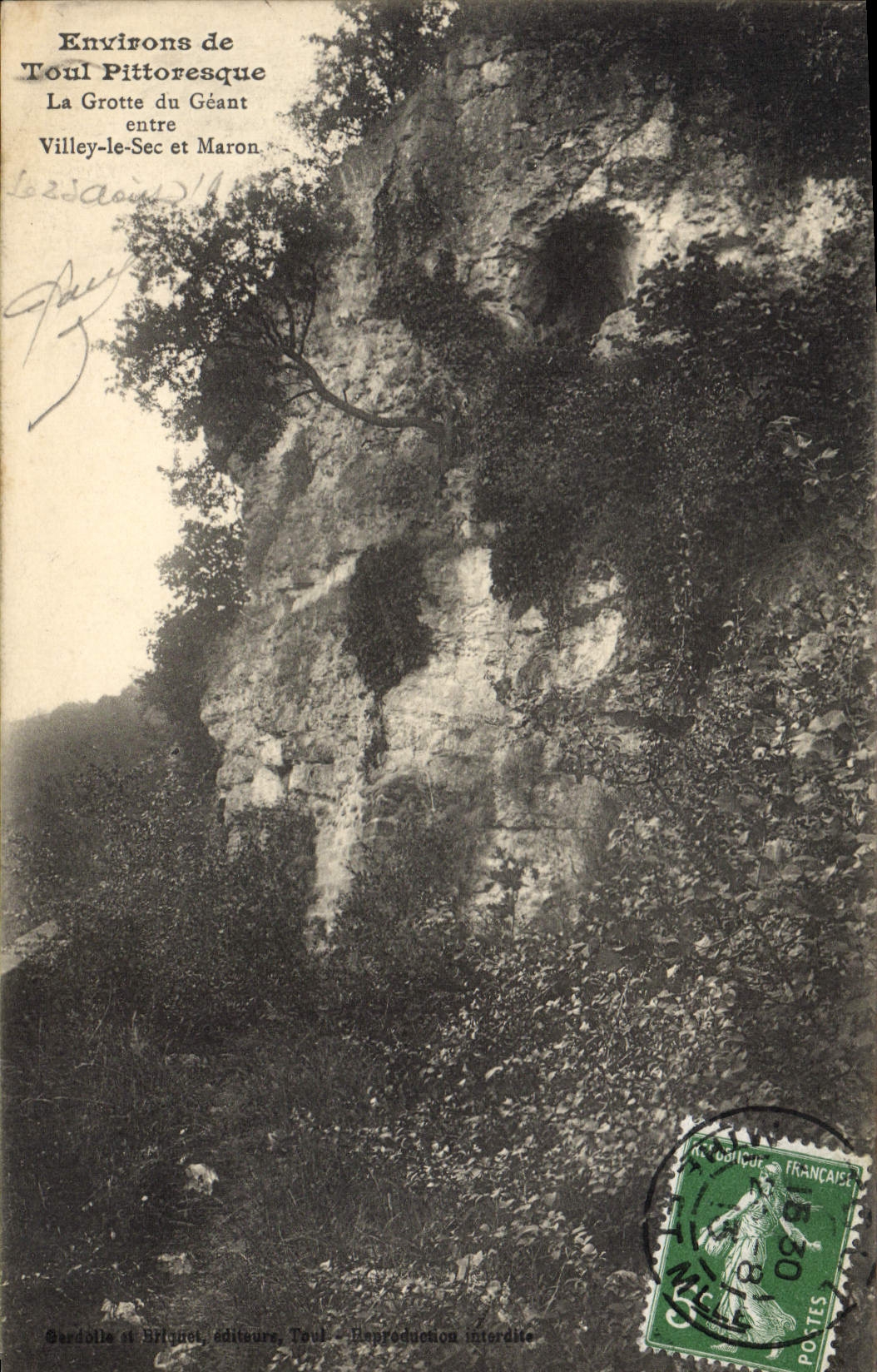 CPA Toul Pittoresque La Grotte Du Geant Villey-le-Sec Maron