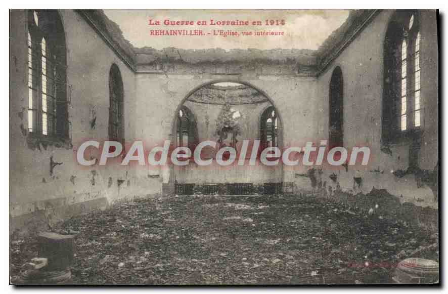 Remainviller — L'église, vue intérieure — La Guerre en Lorraine en 1914