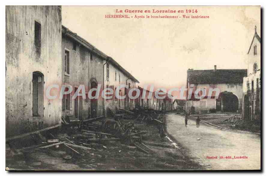 Hérimenil — Après le bombardement — Vue intérieure — Bastien lib.-édit., Louvérille