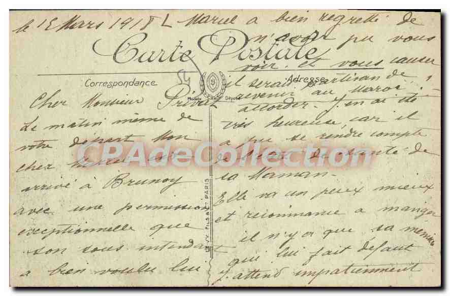 Ancienne Rue des Ponts de Baccarat — incendiée par les Allemands — Visé Paris n°2889 — Rückseite