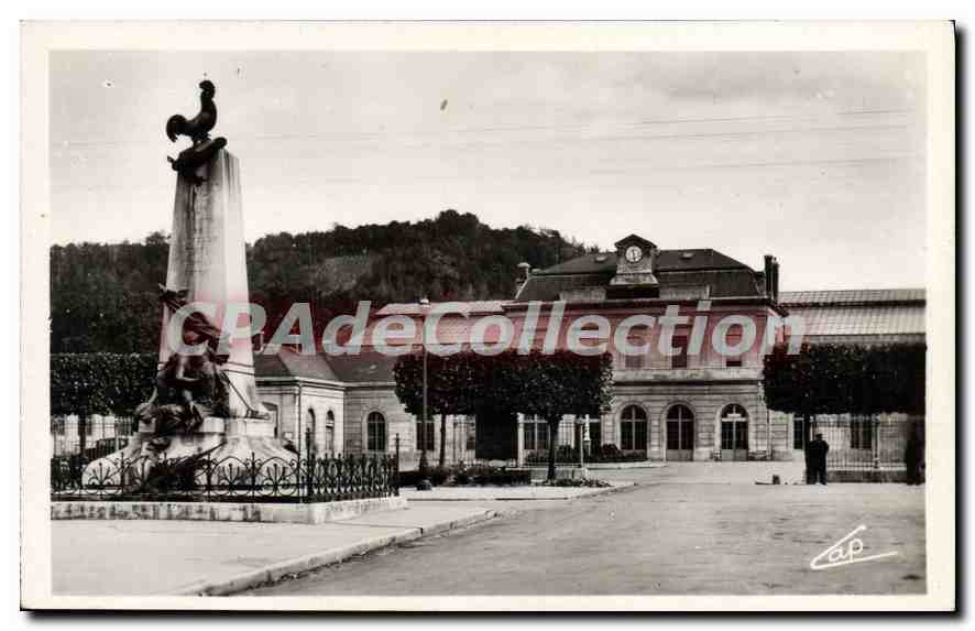 CPA Bar Le Duc La Gare Et Le Monument De 1870