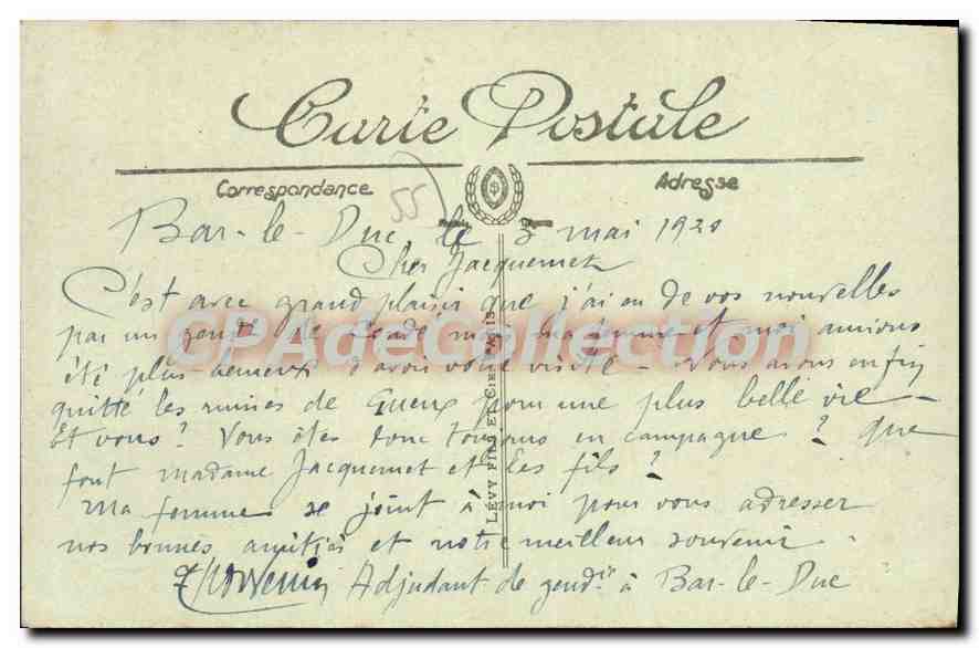 Bar-le-Duc — Place Reggio et la Ville haute — Édition des Magasins Réunis. LL. n°33 — Verso