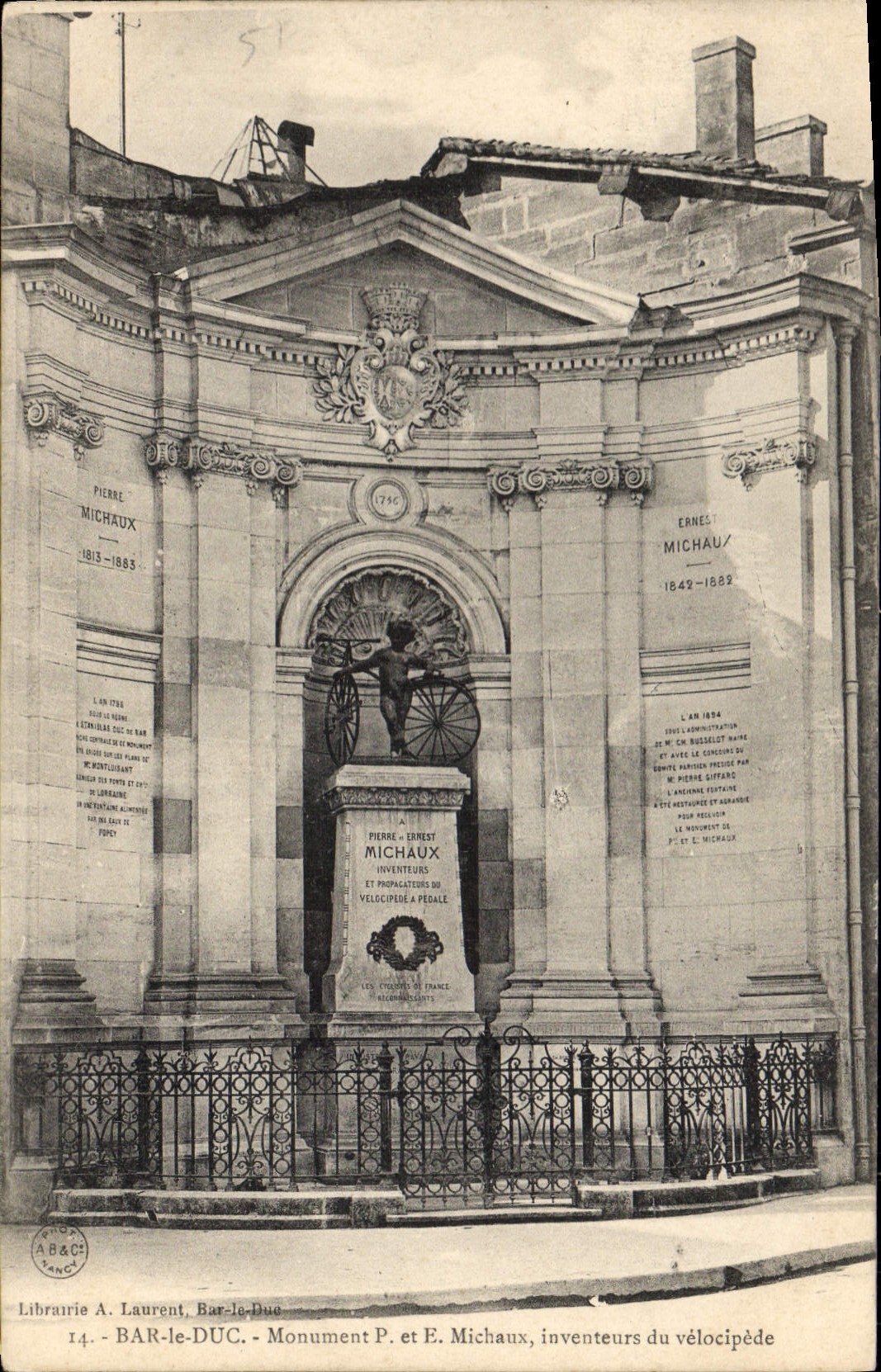 CPA Bar Le Duc Monument Michaux Inventeurs du vélocipède