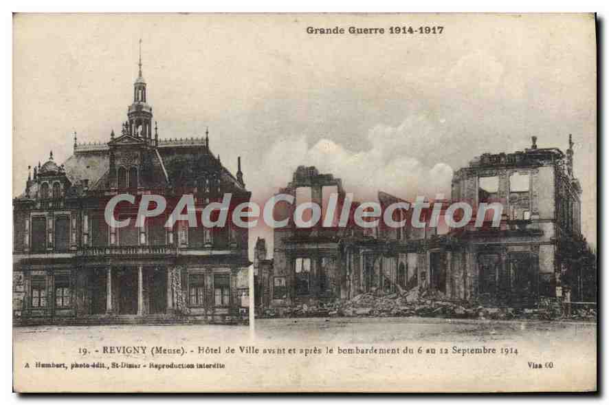 CPA Revigny Hotel De Ville Avant Et Apres
