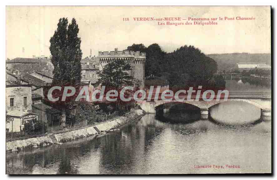 Verdun-sur-Meuse — Panorama sur le Pont Chaussée — Les Hangars des Dirigeables — Librairie Fays, Verdun