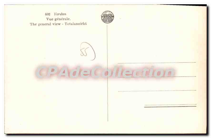 Verdun — Vue générale — Édition Verdun — Verso
