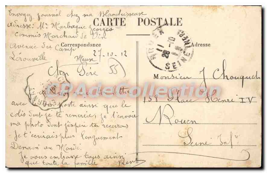 CPA Lerouville Place De La Mairie — Back