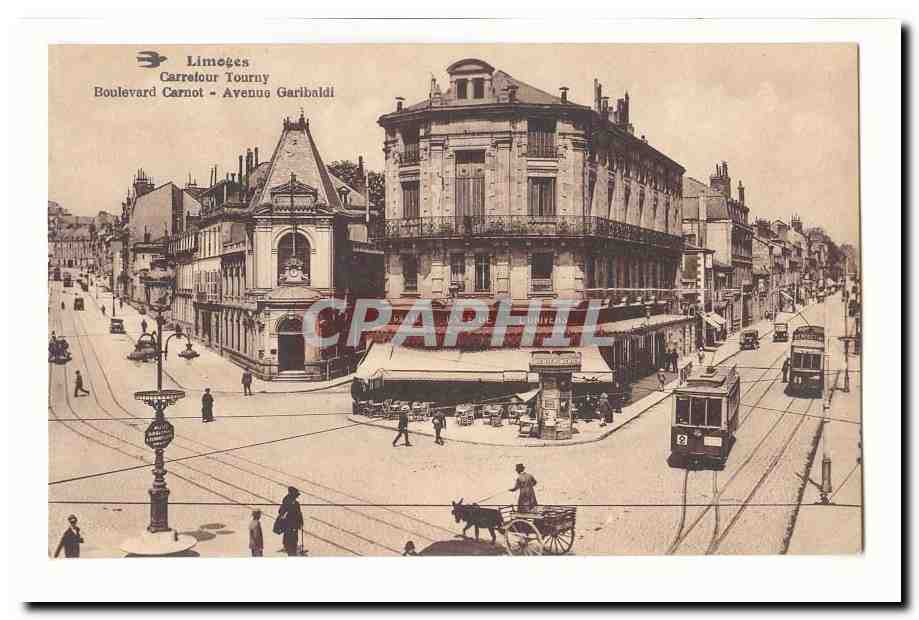 Limoges CPA carrefour Tourny Boulevard carnot Avenue Garibaldi