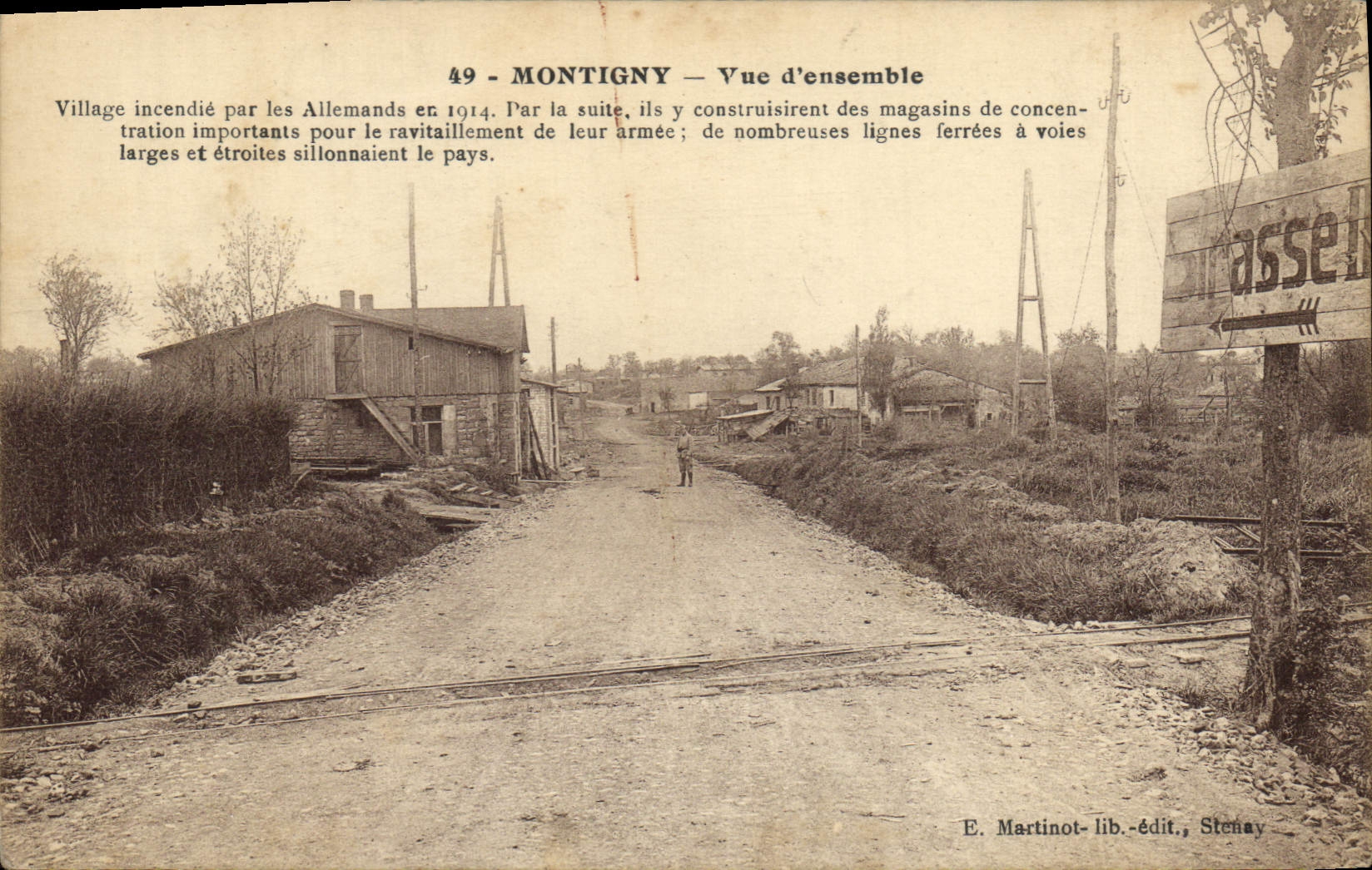 CPA Montigny Vue D'Ensemble Village INcendie