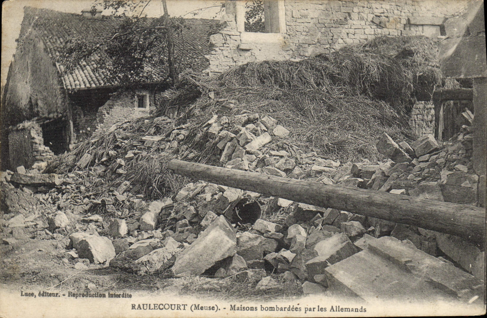 CPA Raulecourt Maisons Bombardees Par Les Allemands