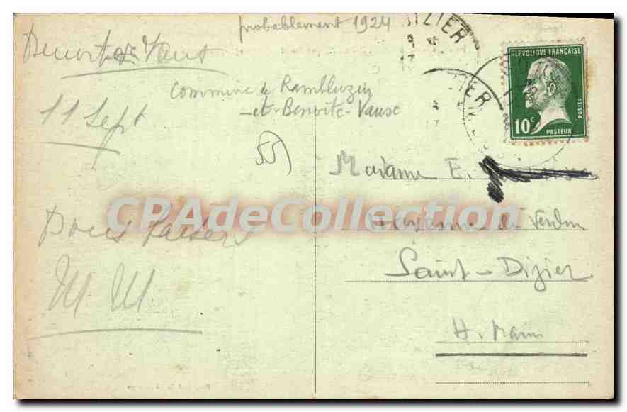 CPA Pelerinage De Benoite Vaux Par Souilly Vue Generale — Rückseite