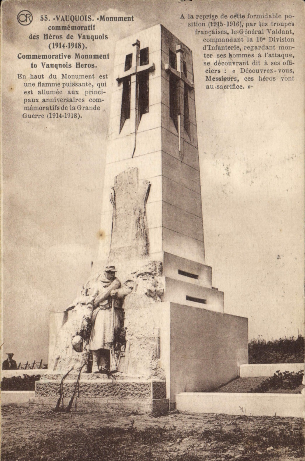 CPA Vauquois Monument Commemoratif