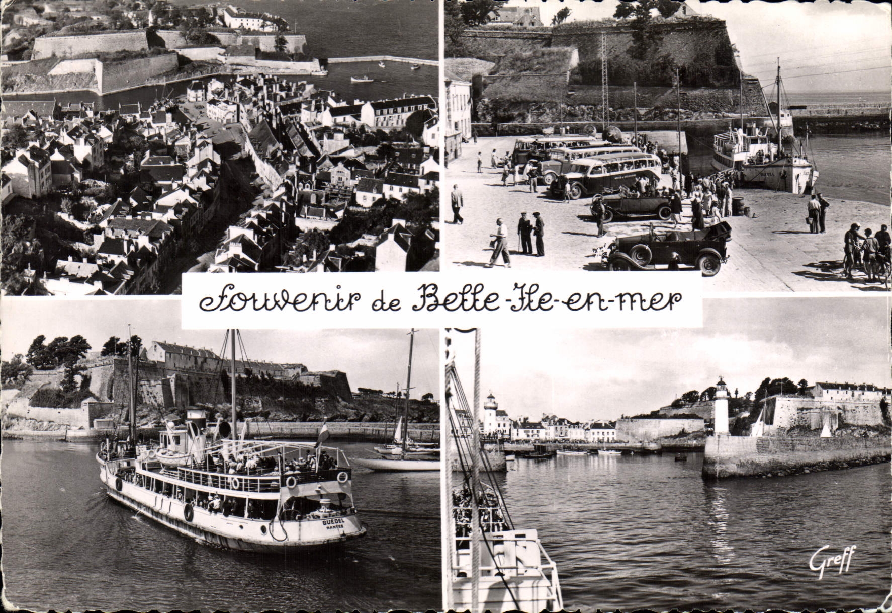 Belle-Île-en-Mer — vue panoramique, port et phare — Éditions Greff