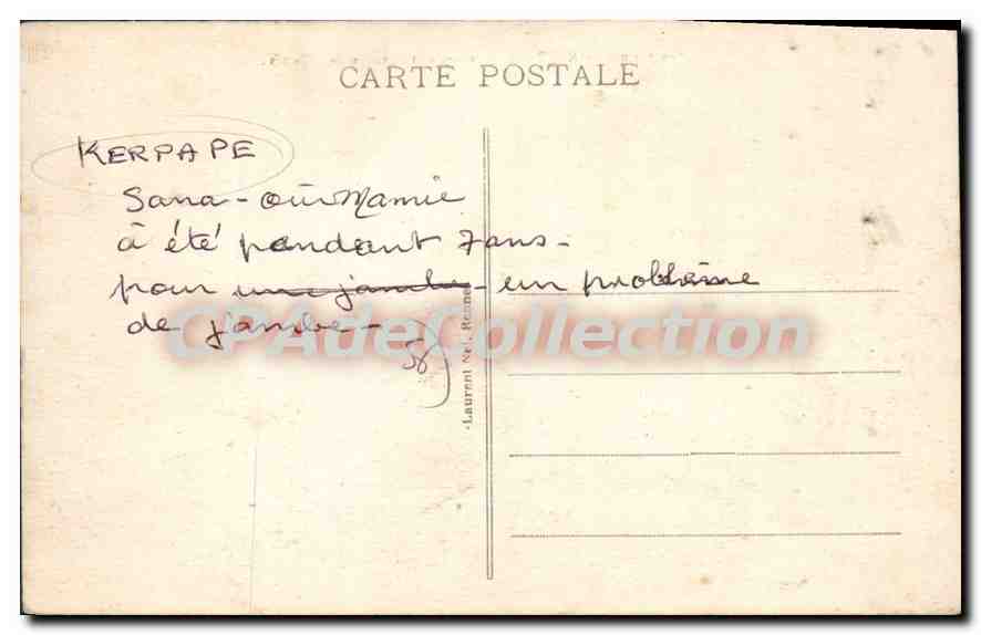 Sanatorium de KERPAPE — Lingerie et Pavillon de Fillettes — éditeur Laurent, N° 58 — Reverso