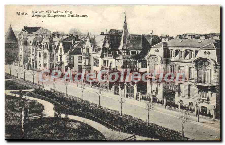 Metz — Kaiser Wilhelm-Ring / Avenue Empereur Guillaume — Postkarte Weltpostverein