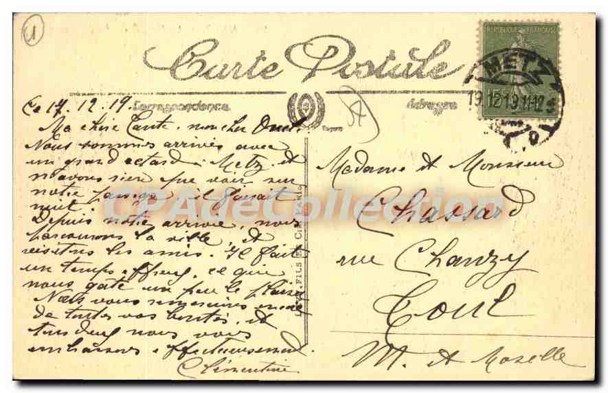 CPA Metz la Place Saint Louis — Rückseite