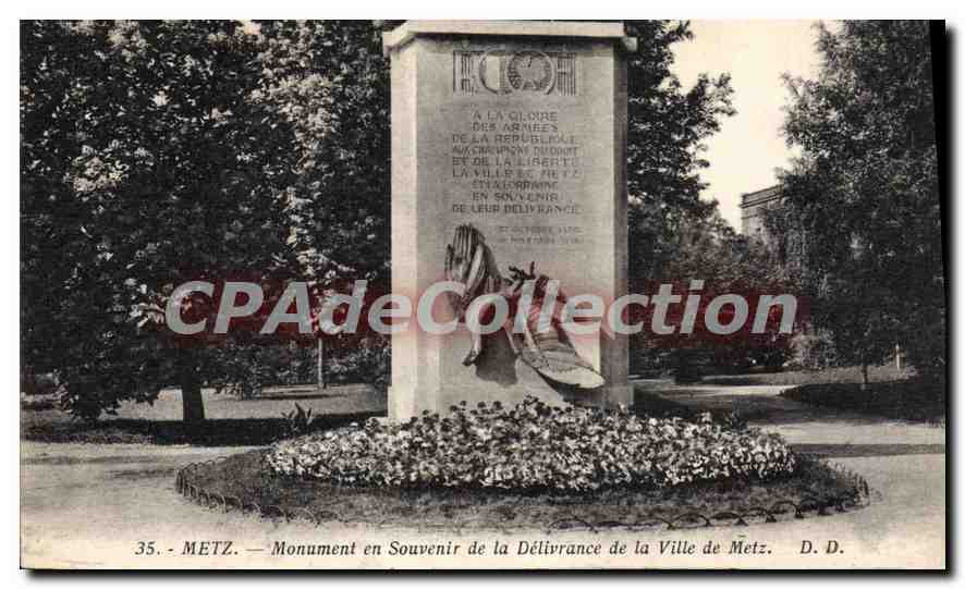 Metz — Monument en Souvenir de la Délivrance de la Ville de Metz — D.D.