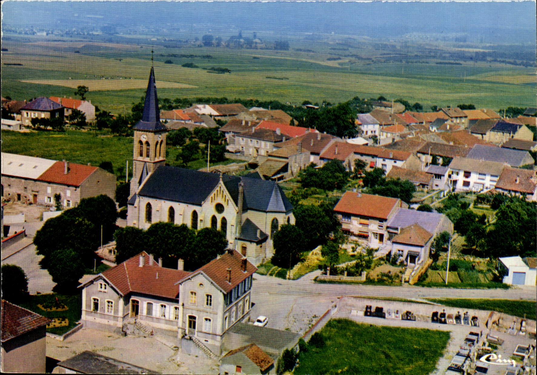 CPSM St Privat La Montagne Vue Aerienne Eglise