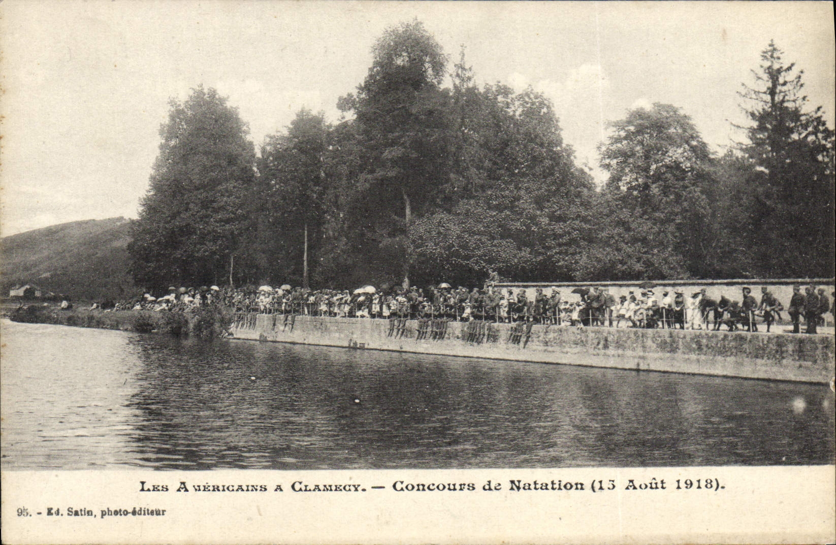 Les Américains à Clamecy — Concours de Natation (15 Août 1918) — Ed. Satin, photo-éditeur