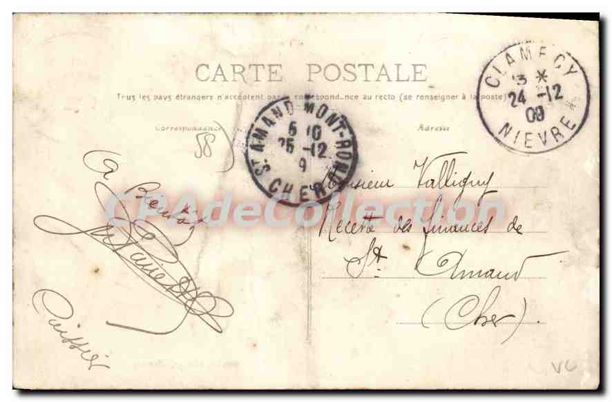 CPA Clamecy Vallee De I'Yonne Prise Du Crot Pinson — Back