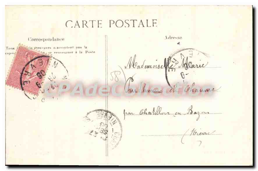 Souvenir de Nevers — Thibier Edit. — Modèle Déposé — Verso
