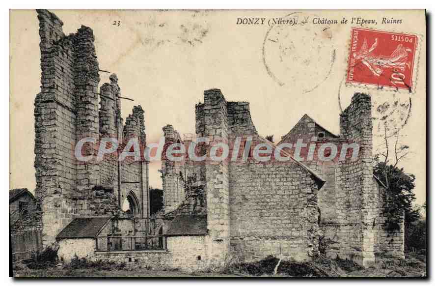 CPA Donzy Chateau De I'Epeau Ruines