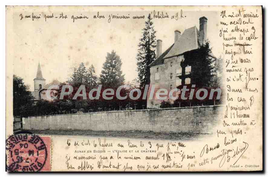 Aunay-en-Bazois — L'église et le château — Phototypie A. Roger, Paris