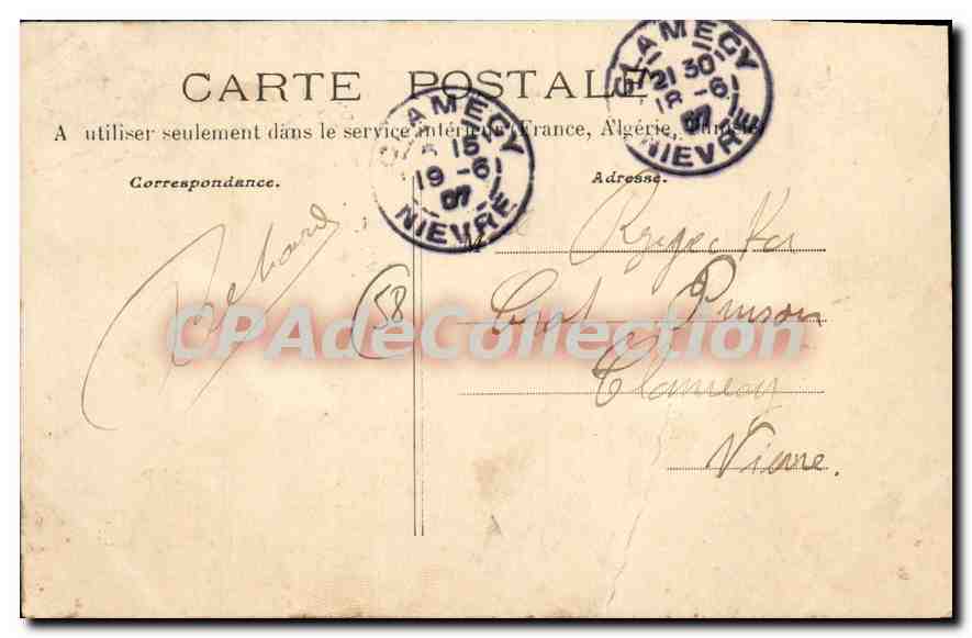 CPA Cervon Chateau De Marcilly — Verso