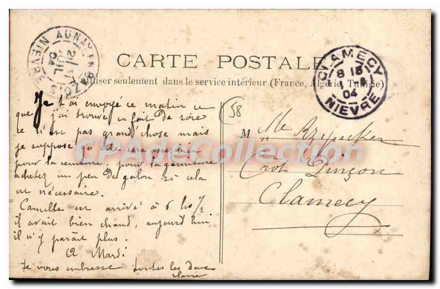 CPA Aunay Le Chateau — Verso