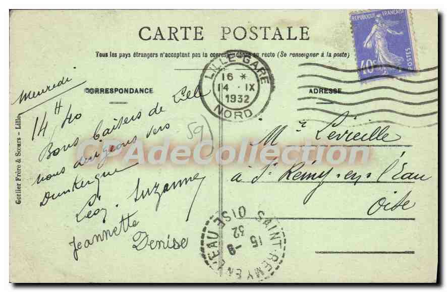 LILLE - La Grand'Place - E.C. - 40 — Verso