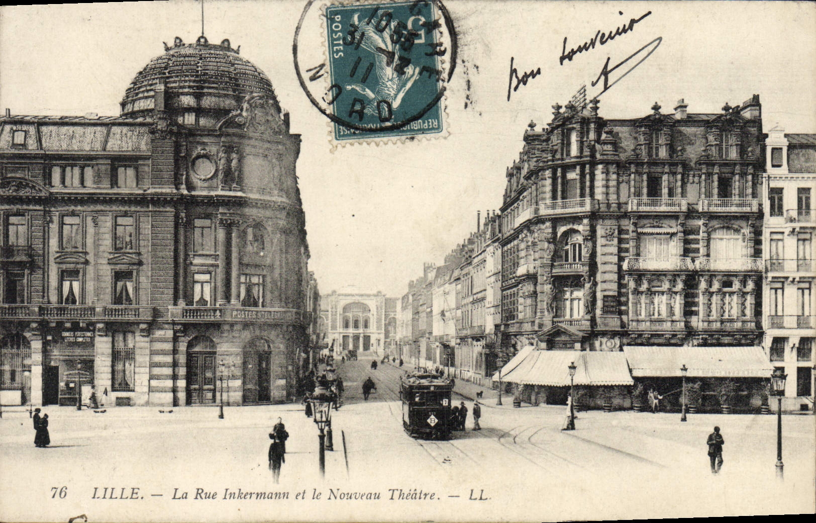 LILLE — La Rue Inkermann et le Nouveau Théâtre — LL. — 76
