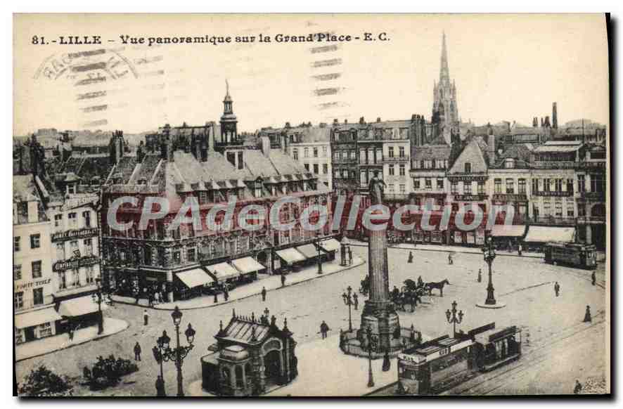 CPA Lille Vue Panoramique Sur La Grand Place