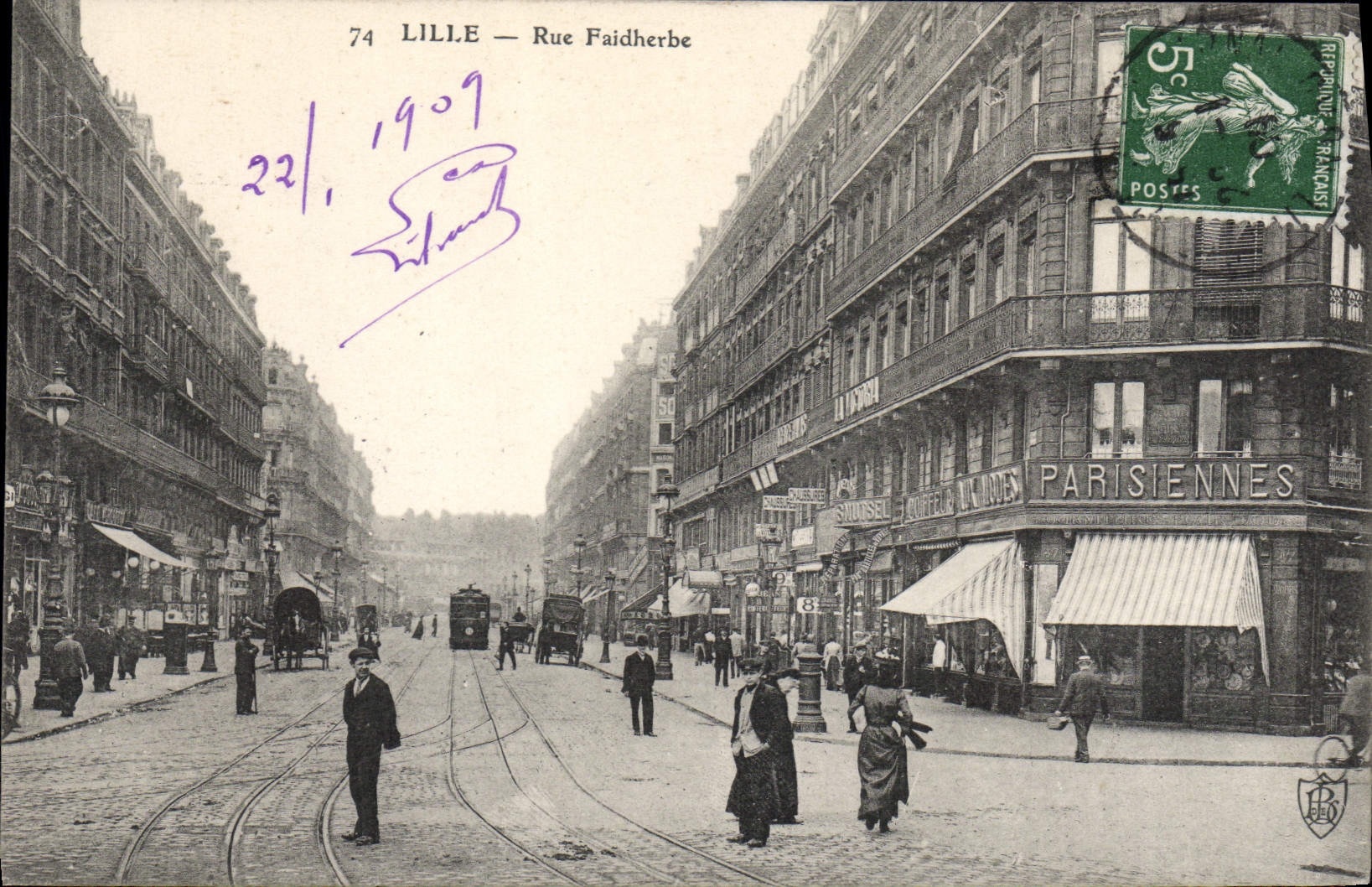 LILLE — Rue Faidherbe — Éditeur non identifié, n° de série 74