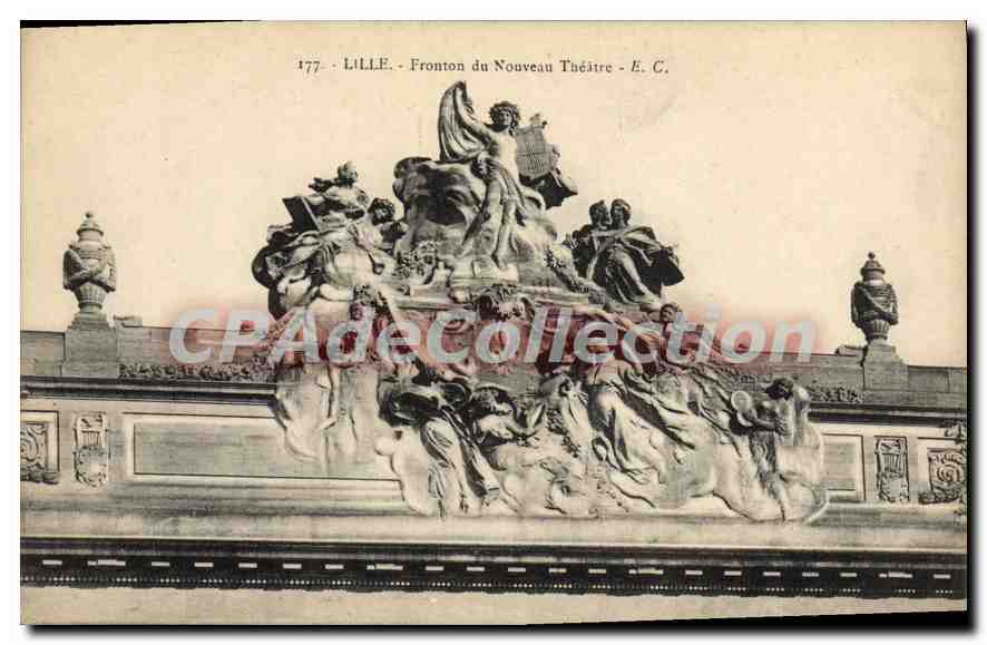CPA Lille Fronton Du Nouveau Theatre