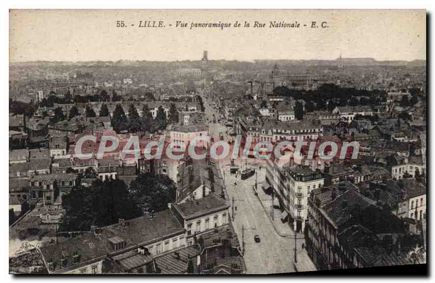 CPA Lille Vue Panoramique De La rue Nationale