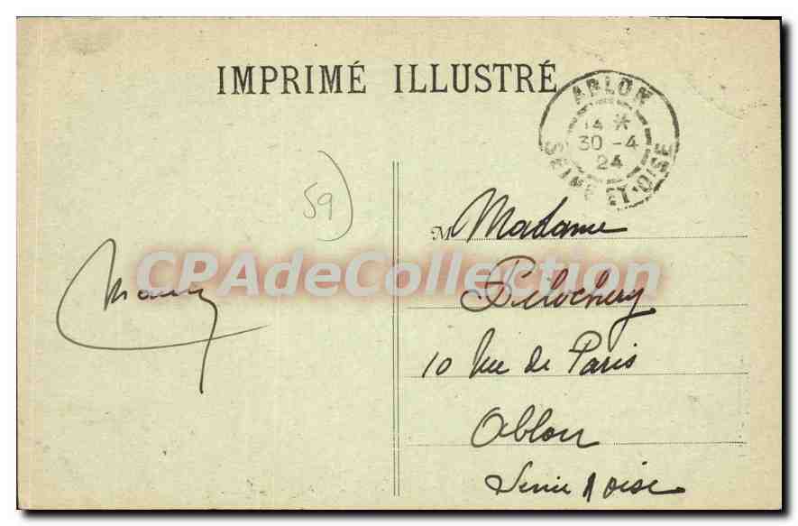 CPA Lille La Deesse Et La Bourse — Verso