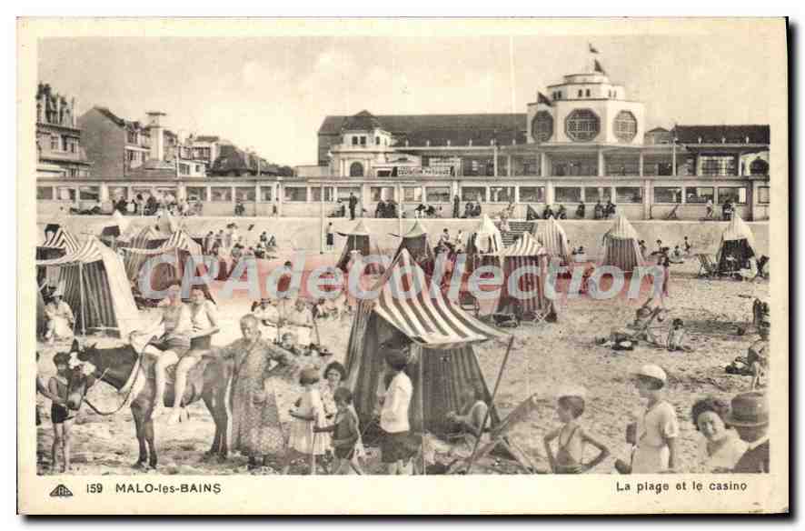 CPA Malo Les Bains La Plage Et Le Casino