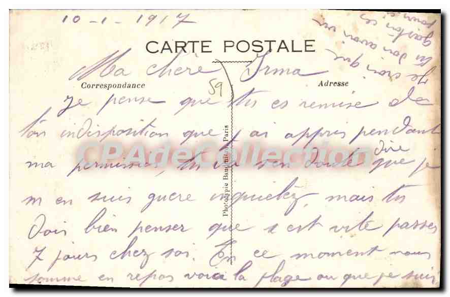 CPA Malo Les Bains Terminus Hotel — Verso