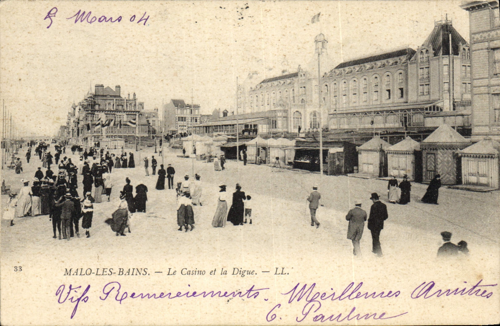 Malo-les-Bains — Le Casino et la Digue — LL. — n°33